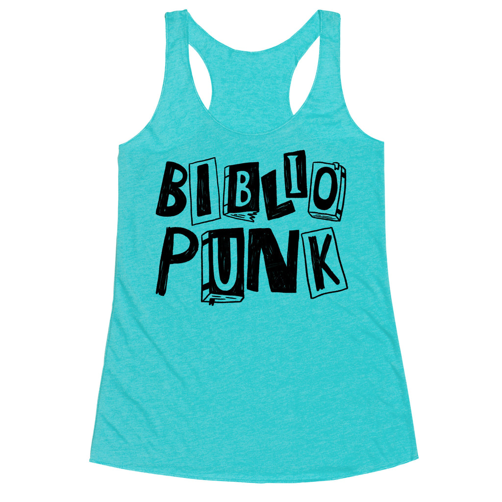 Bibliopunk Text Racerback Tank