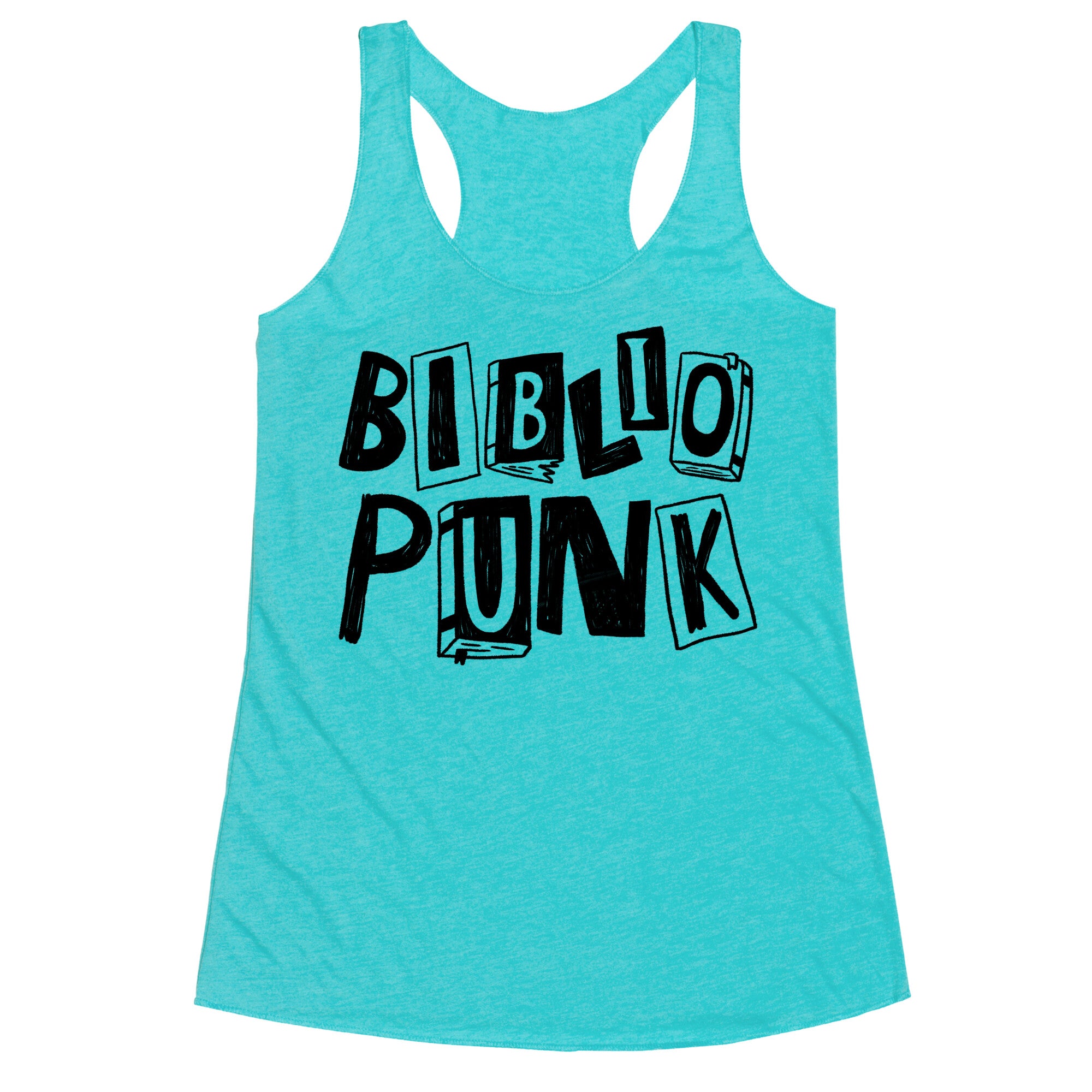 Bibliopunk Text Racerback Tank