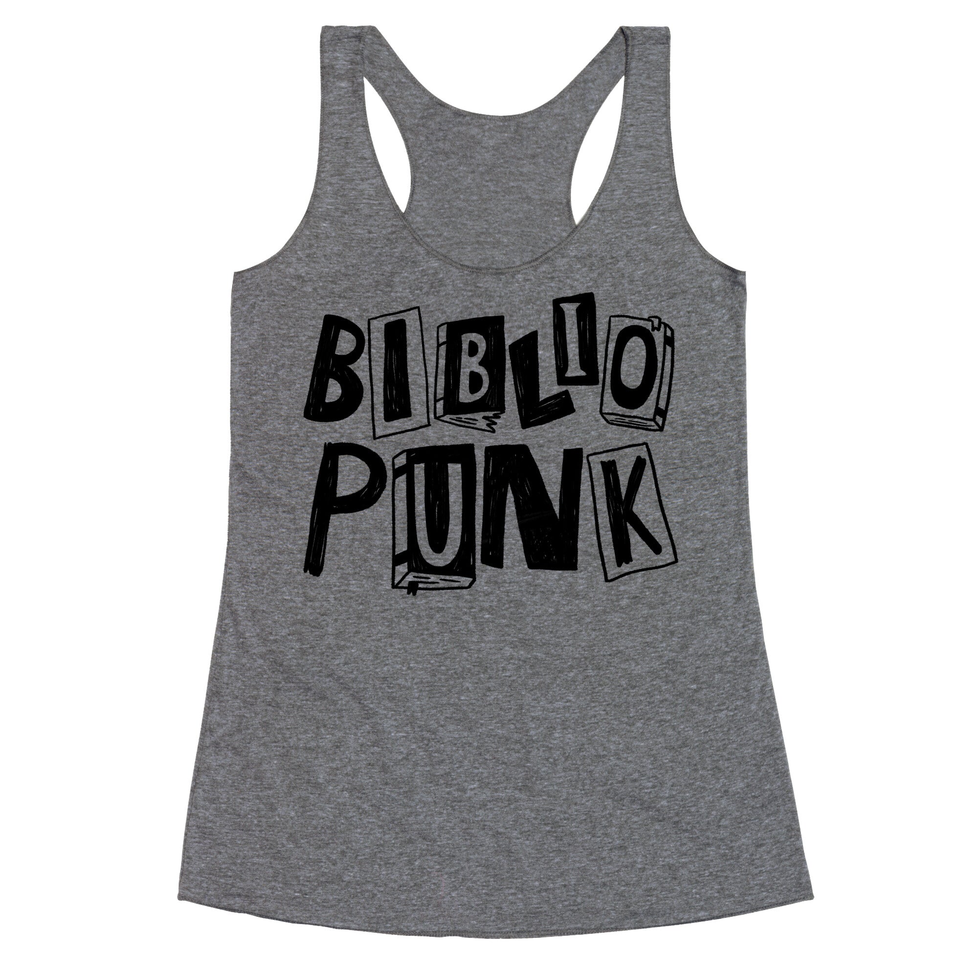 Bibliopunk Text Racerback Tank