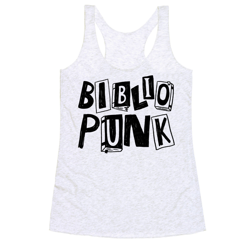 Bibliopunk Text Racerback Tank