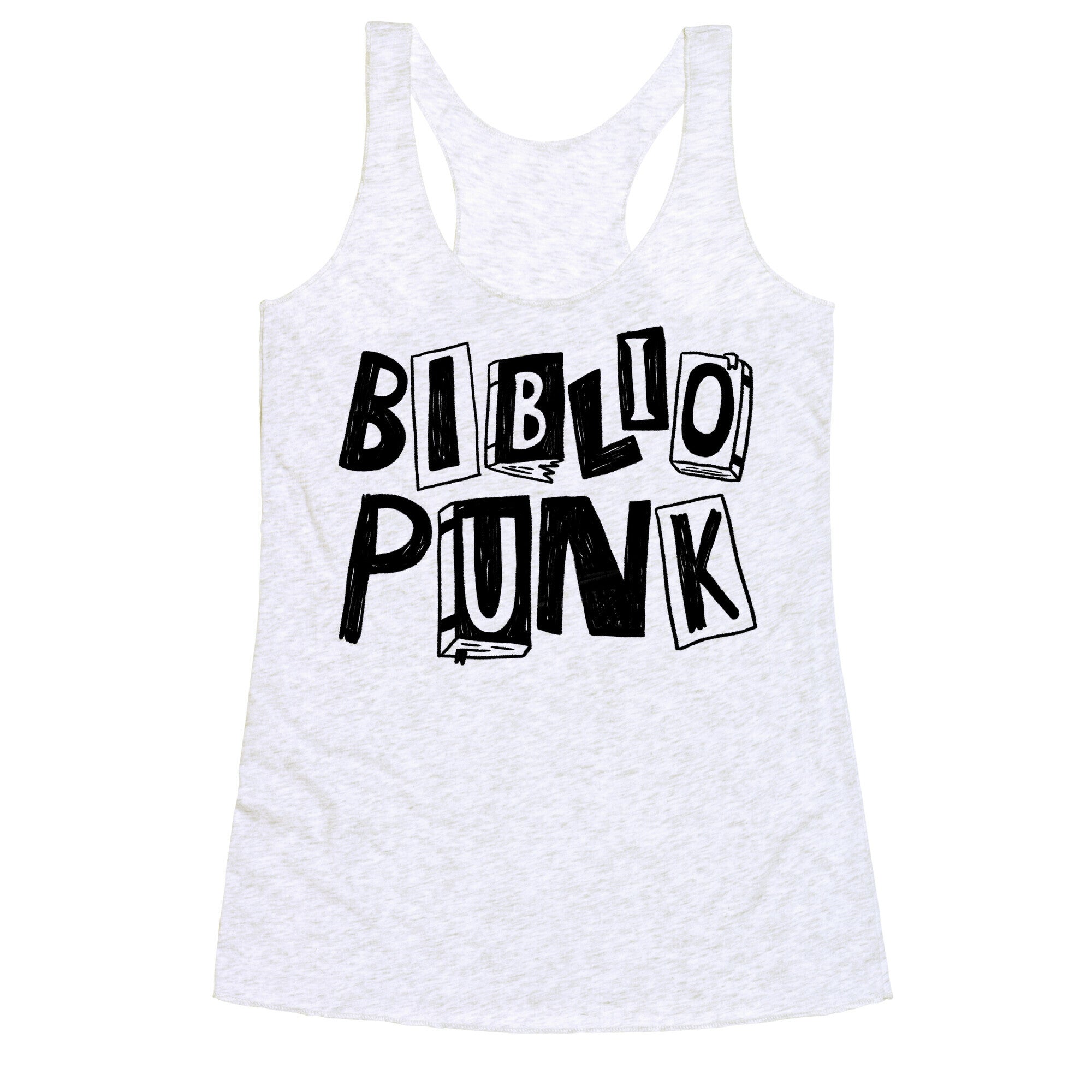 Bibliopunk Text Racerback Tank