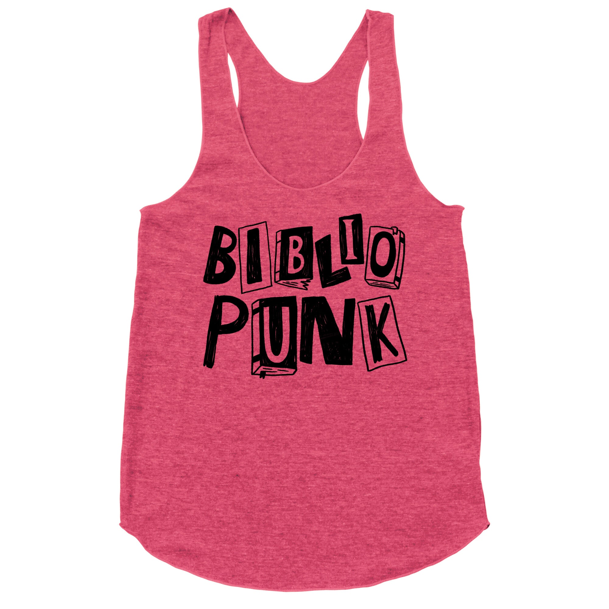 Bibliopunk Text Racerback Tank