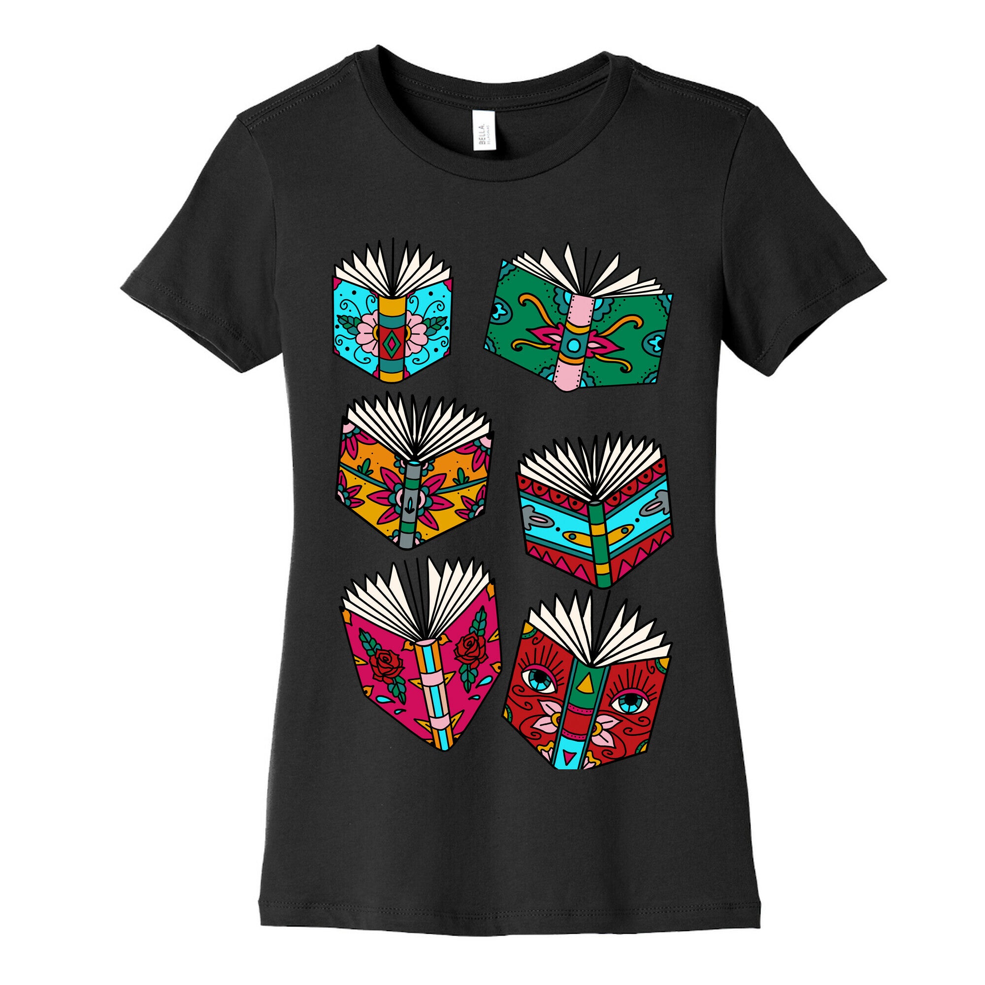 Punk Book Tattoo Pattern Women's Cotton Tee