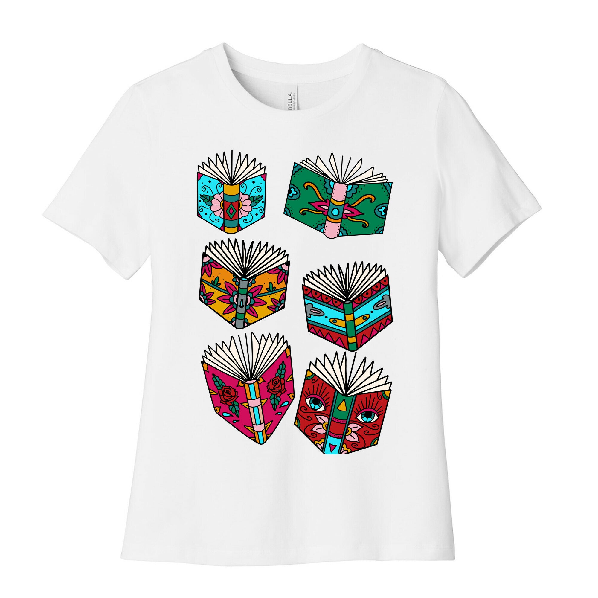 Punk Book Tattoo Pattern Women's Cotton Tee