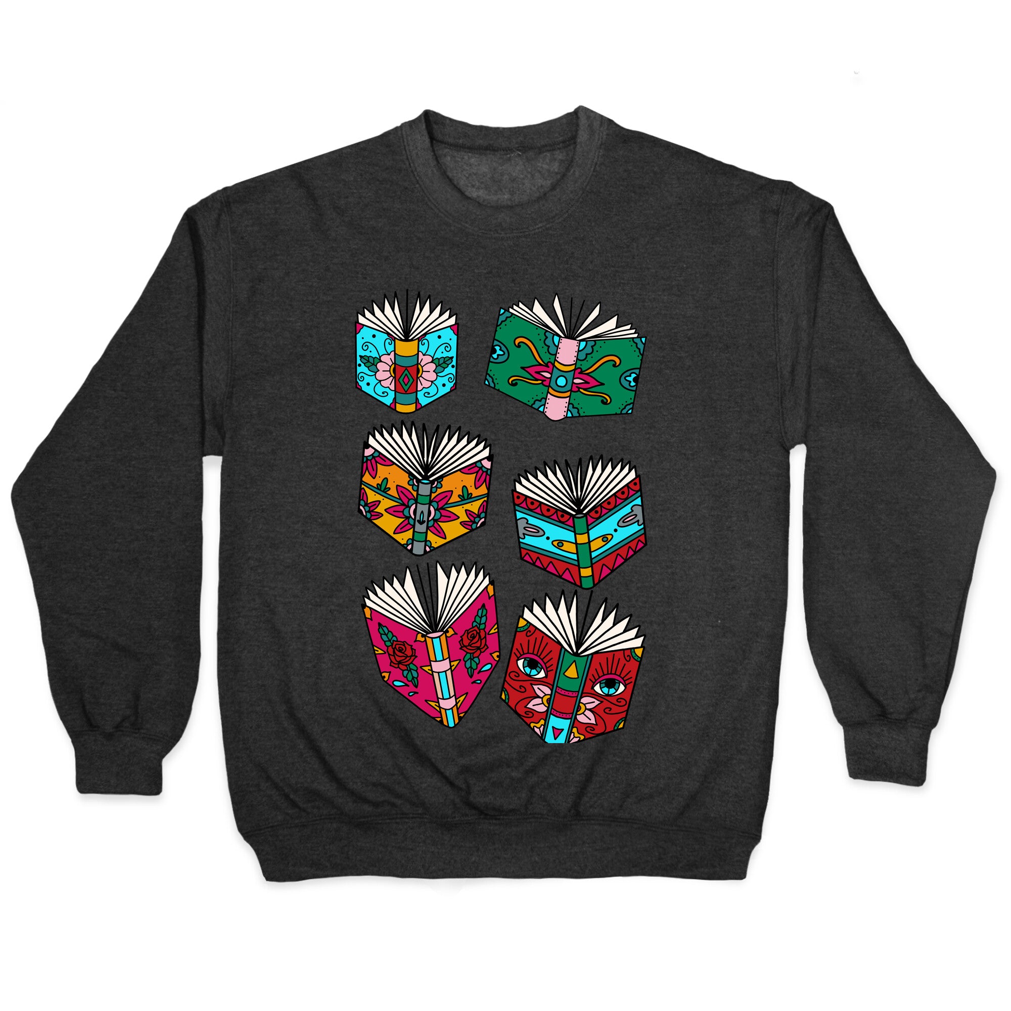 Punk Book Tattoo Pattern Crewneck Sweatshirt
