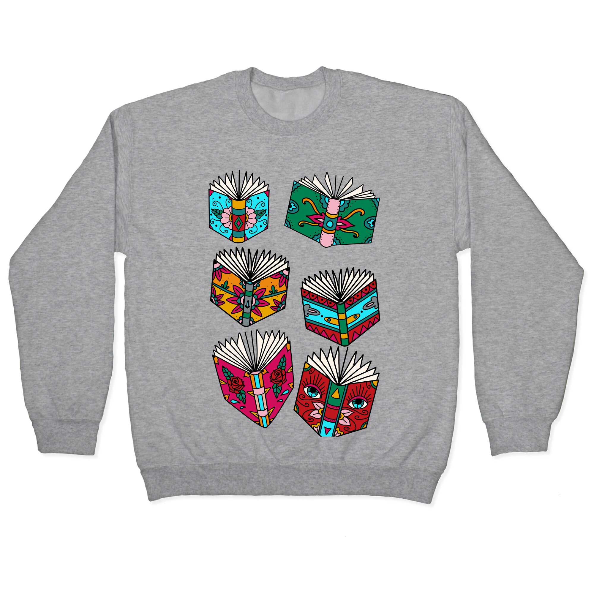 Punk Book Tattoo Pattern Crewneck Sweatshirt