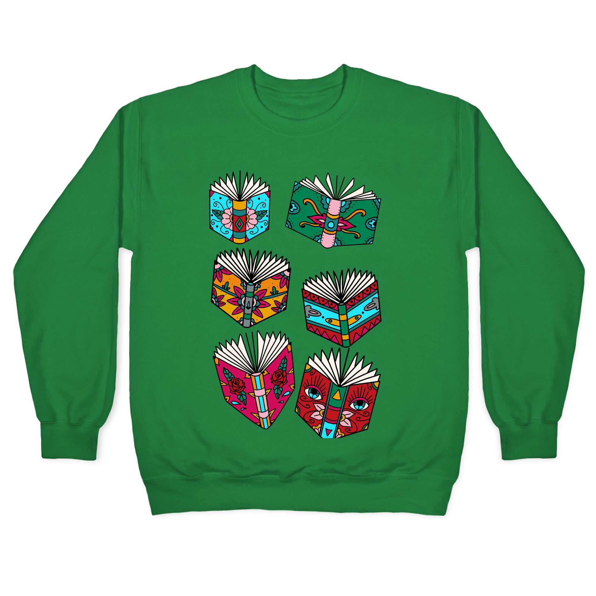 Punk Book Tattoo Pattern Crewneck Sweatshirt