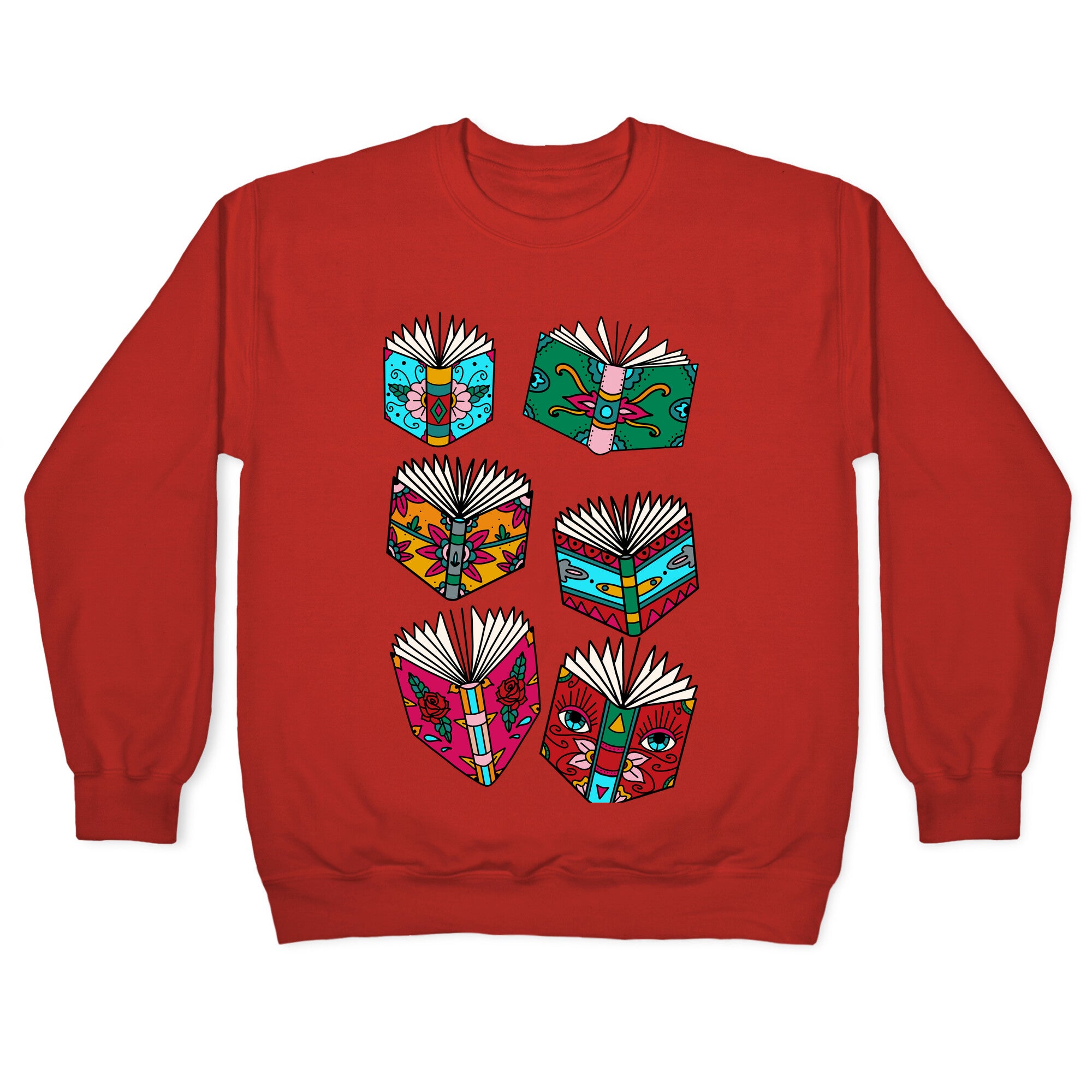 Punk Book Tattoo Pattern Crewneck Sweatshirt