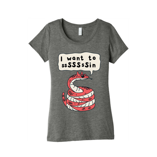 I Want To Sin Devil Snake Women's Triblend Tee