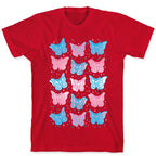 Butterfly Clips Trans Pride White Print T-Shirt