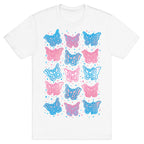 Butterfly Clips Trans Pride White Print T-Shirt