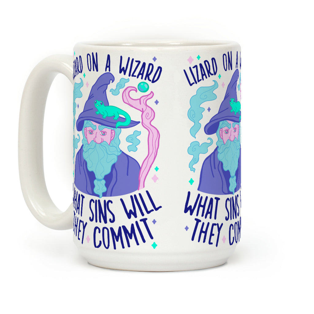 Lizard On A Wizard What Sins Will They Commit Coffee Mug
