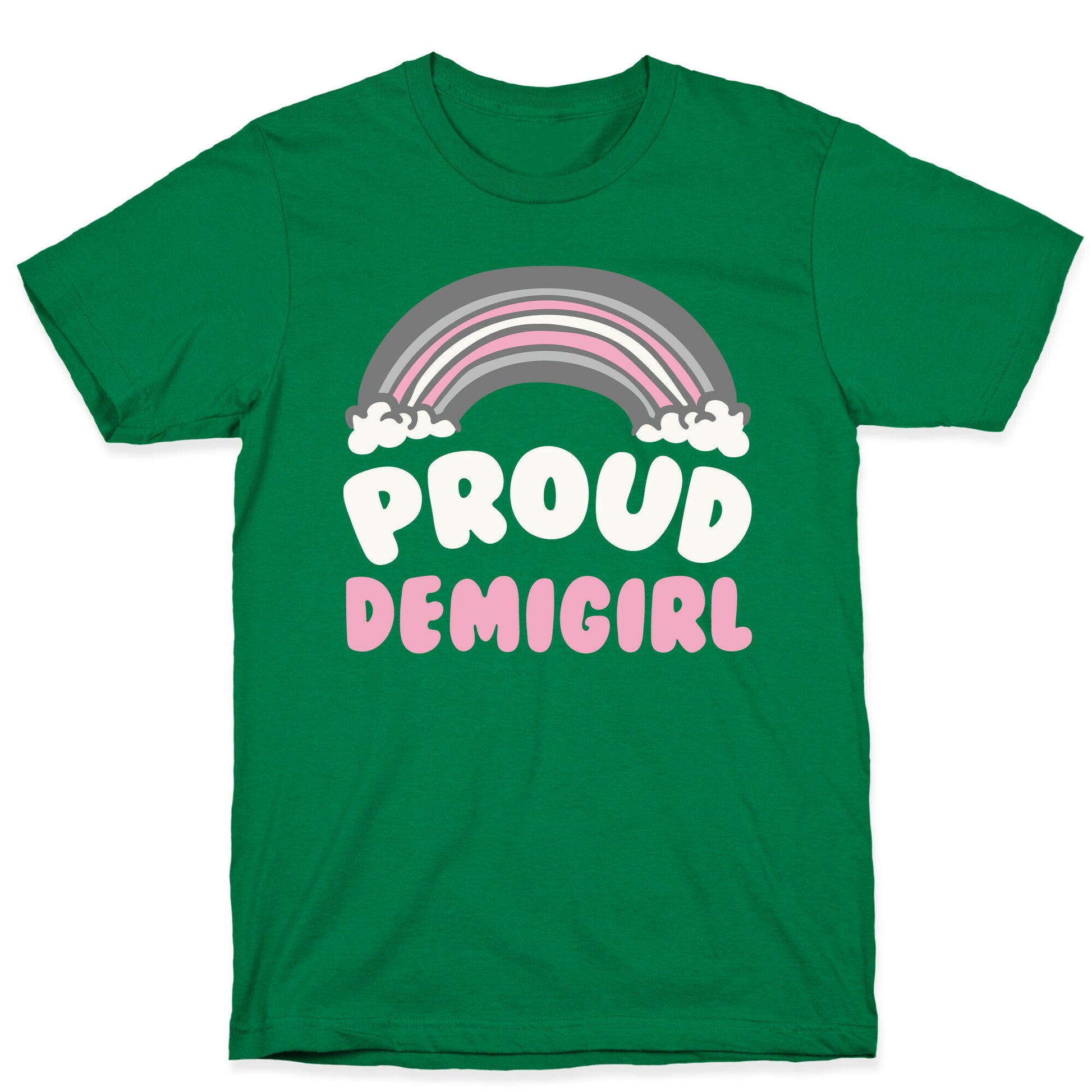 Proud Demigirl White Print T-Shirt