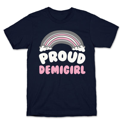 Proud Demigirl White Print T-Shirt