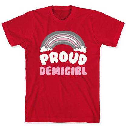 Proud Demigirl White Print T-Shirt