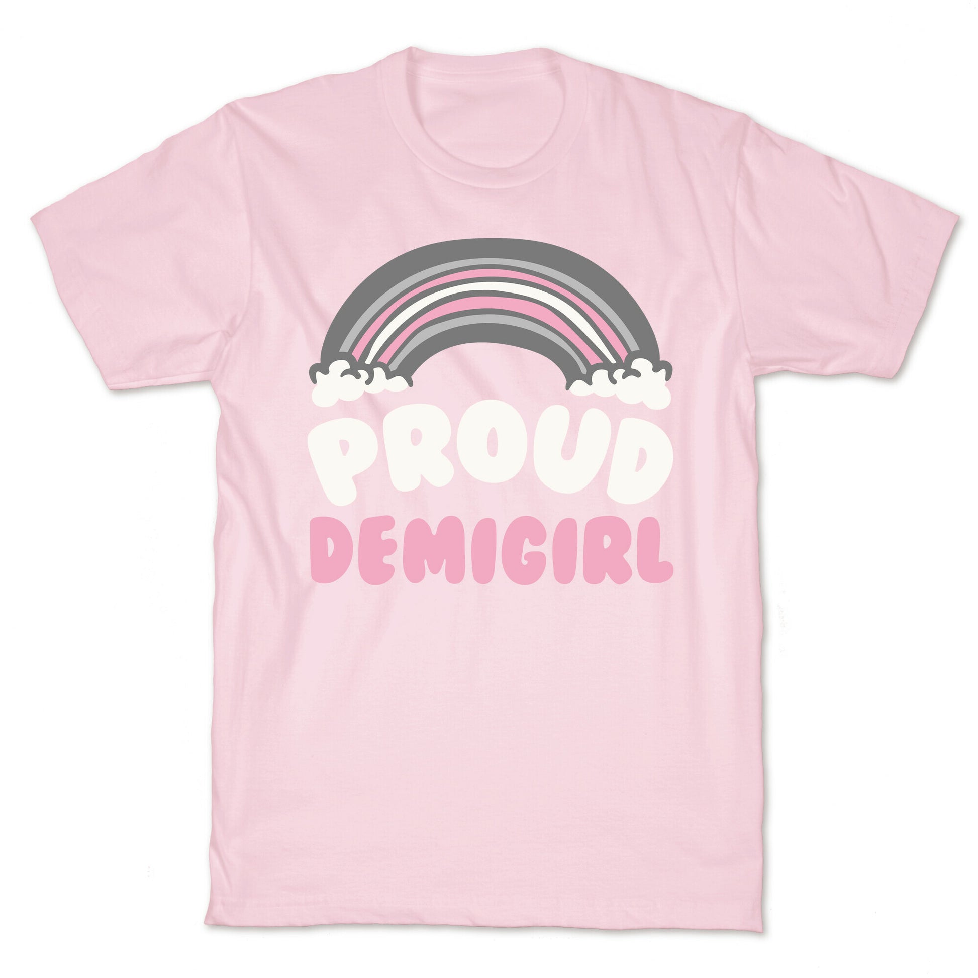 Proud Demigirl White Print T-Shirt