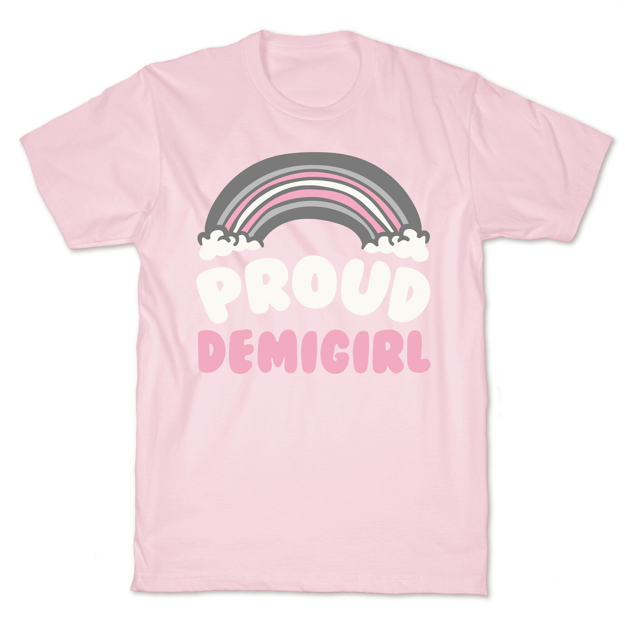 Proud Demigirl White Print T-Shirt