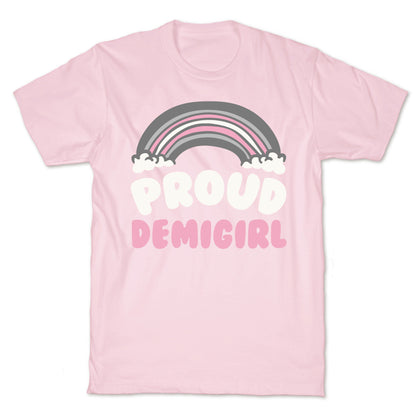 Proud Demigirl White Print T-Shirt