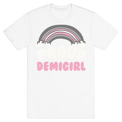 Proud Demigirl White Print T-Shirt