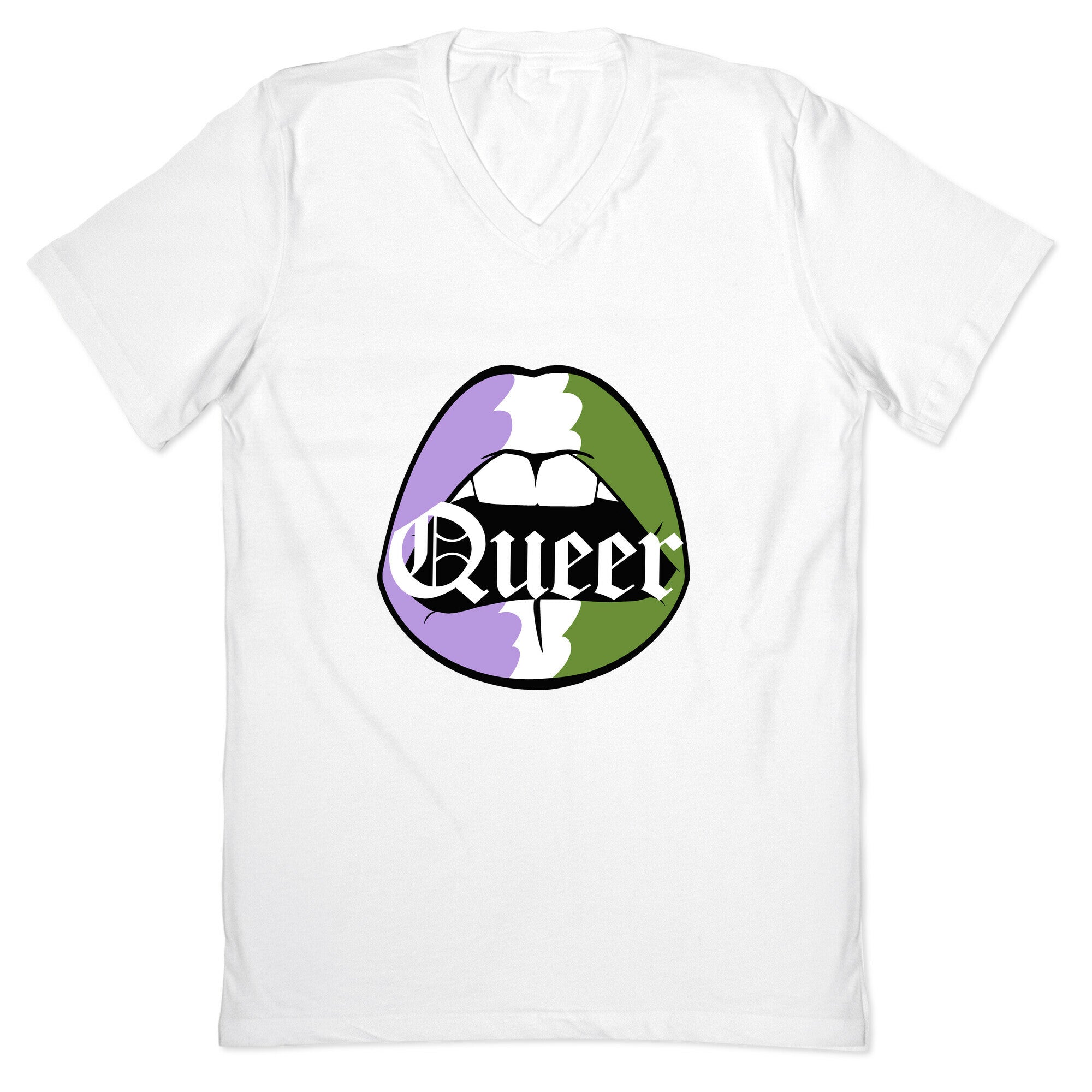 Queer Pride Lips  V-Neck
