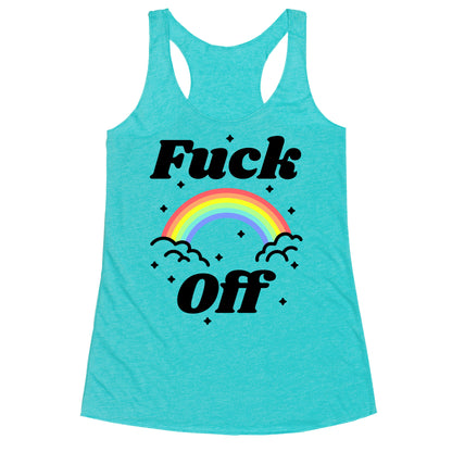 Fuck Off Rainbow Racerback Tank