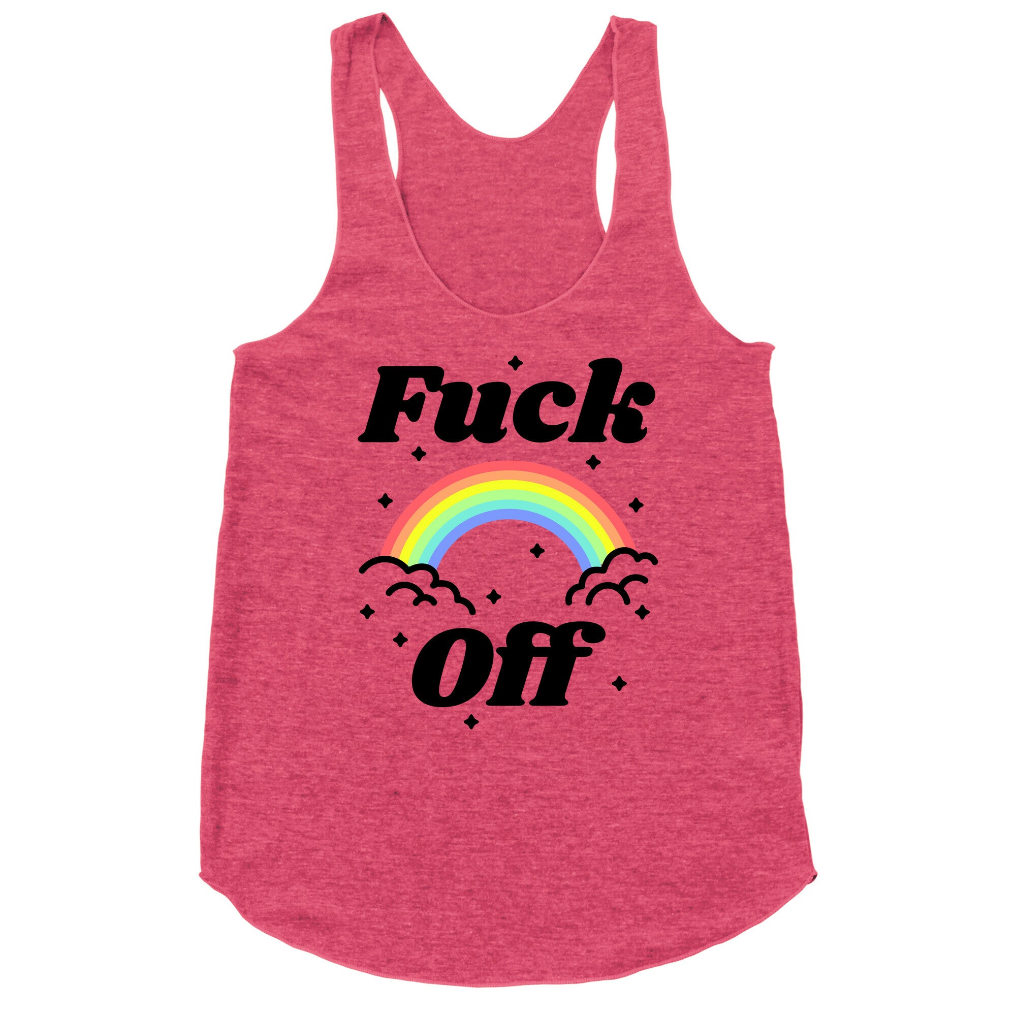 Fuck Off Rainbow Racerback Tank