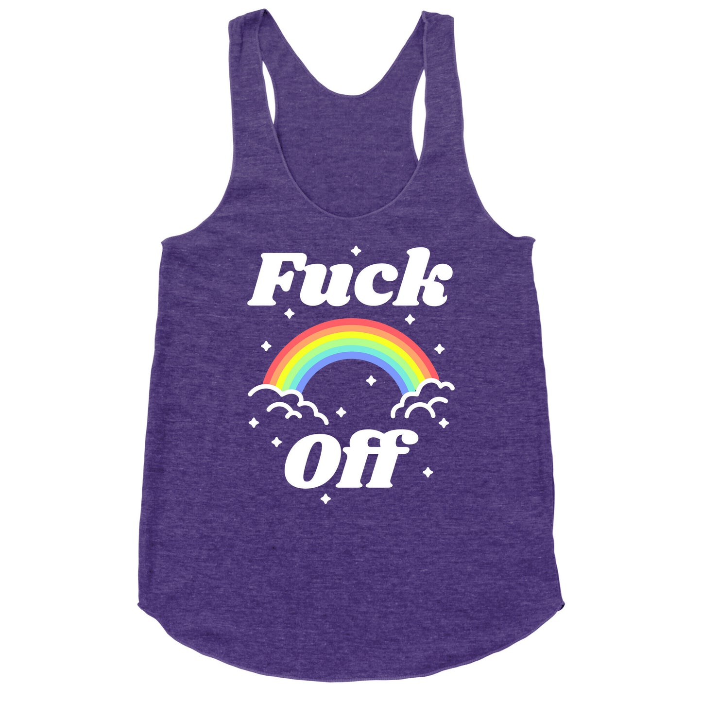 Fuck Off Rainbow Racerback Tank