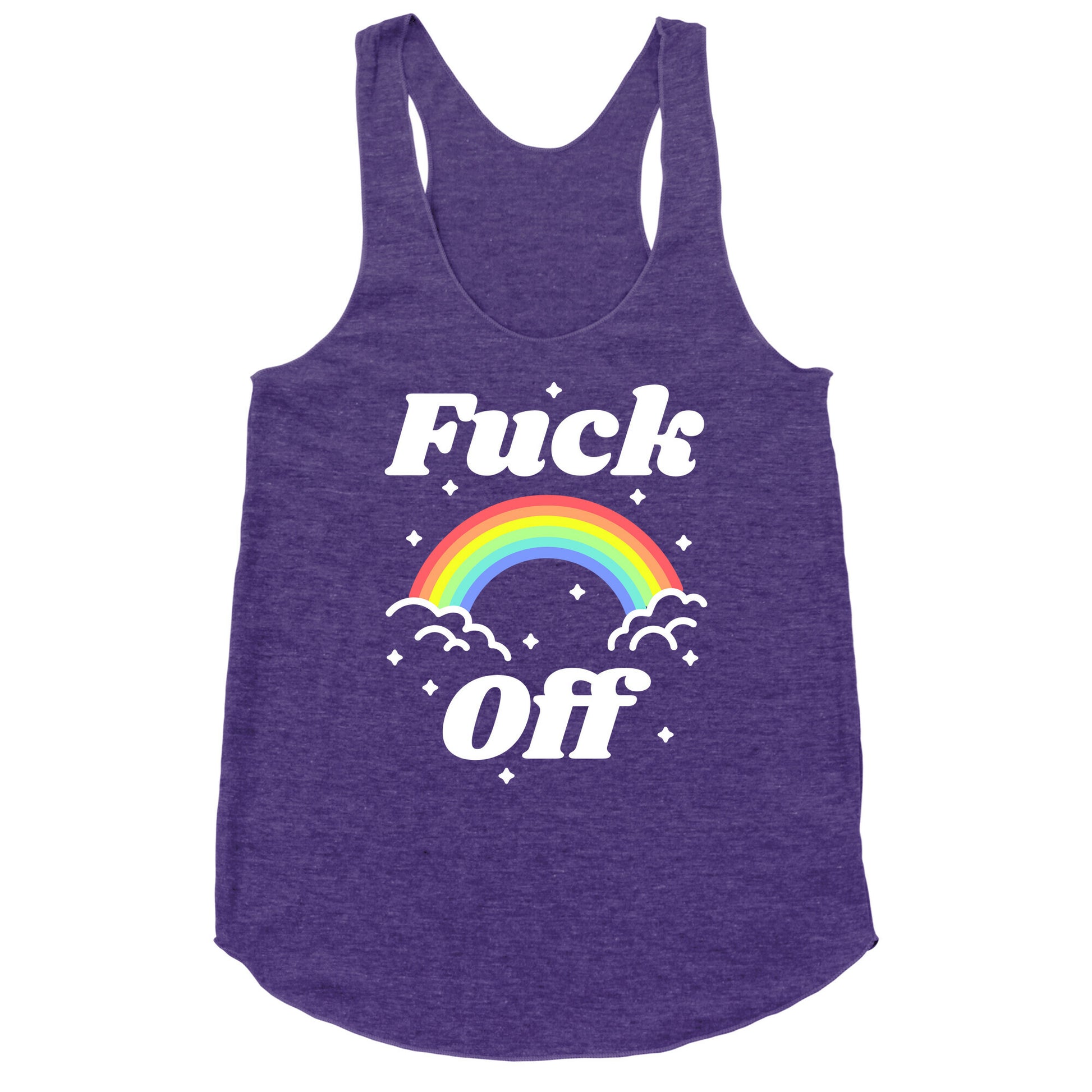 Fuck Off Rainbow Racerback Tank