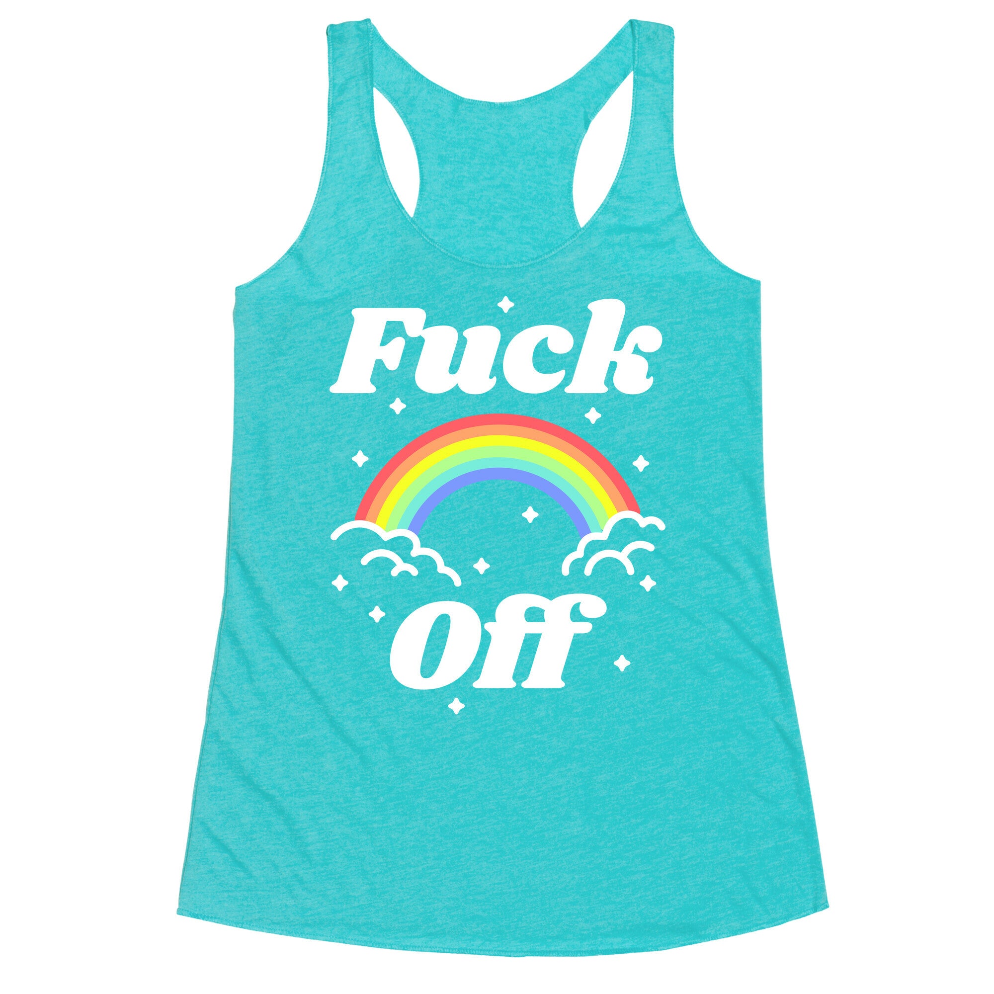 Fuck Off Rainbow Racerback Tank