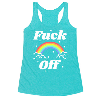 Fuck Off Rainbow Racerback Tank
