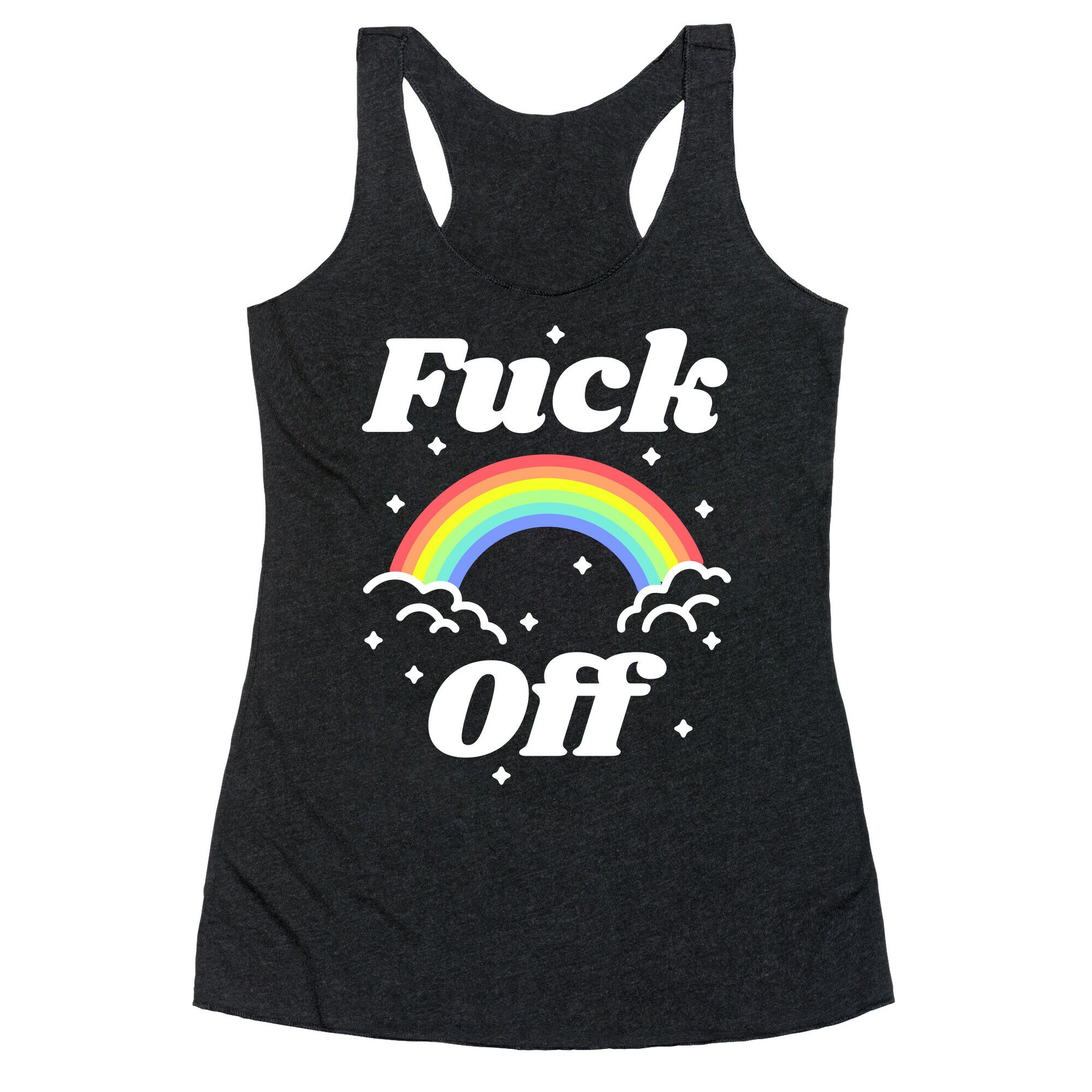 Fuck Off Rainbow Racerback Tank