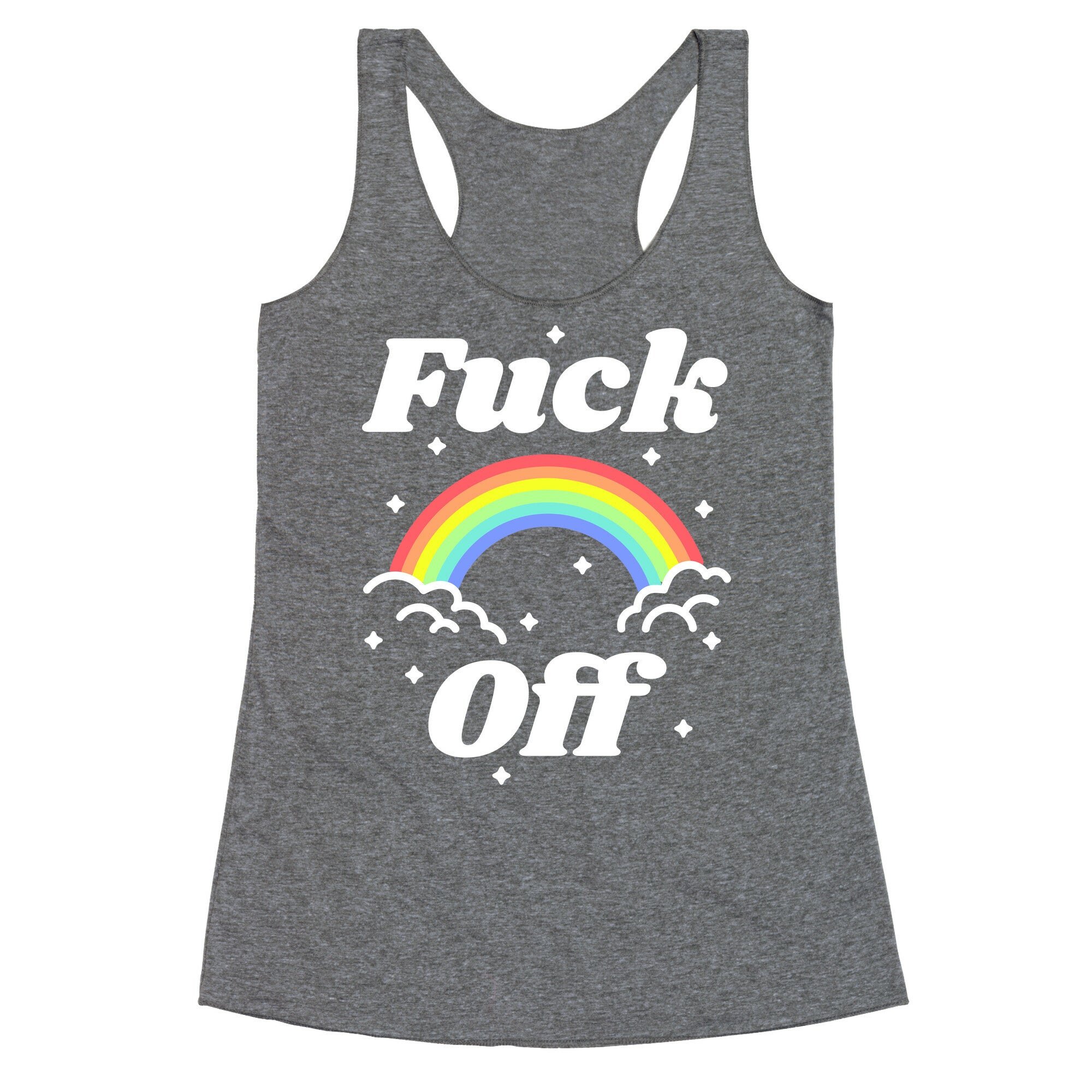 Fuck Off Rainbow Racerback Tank