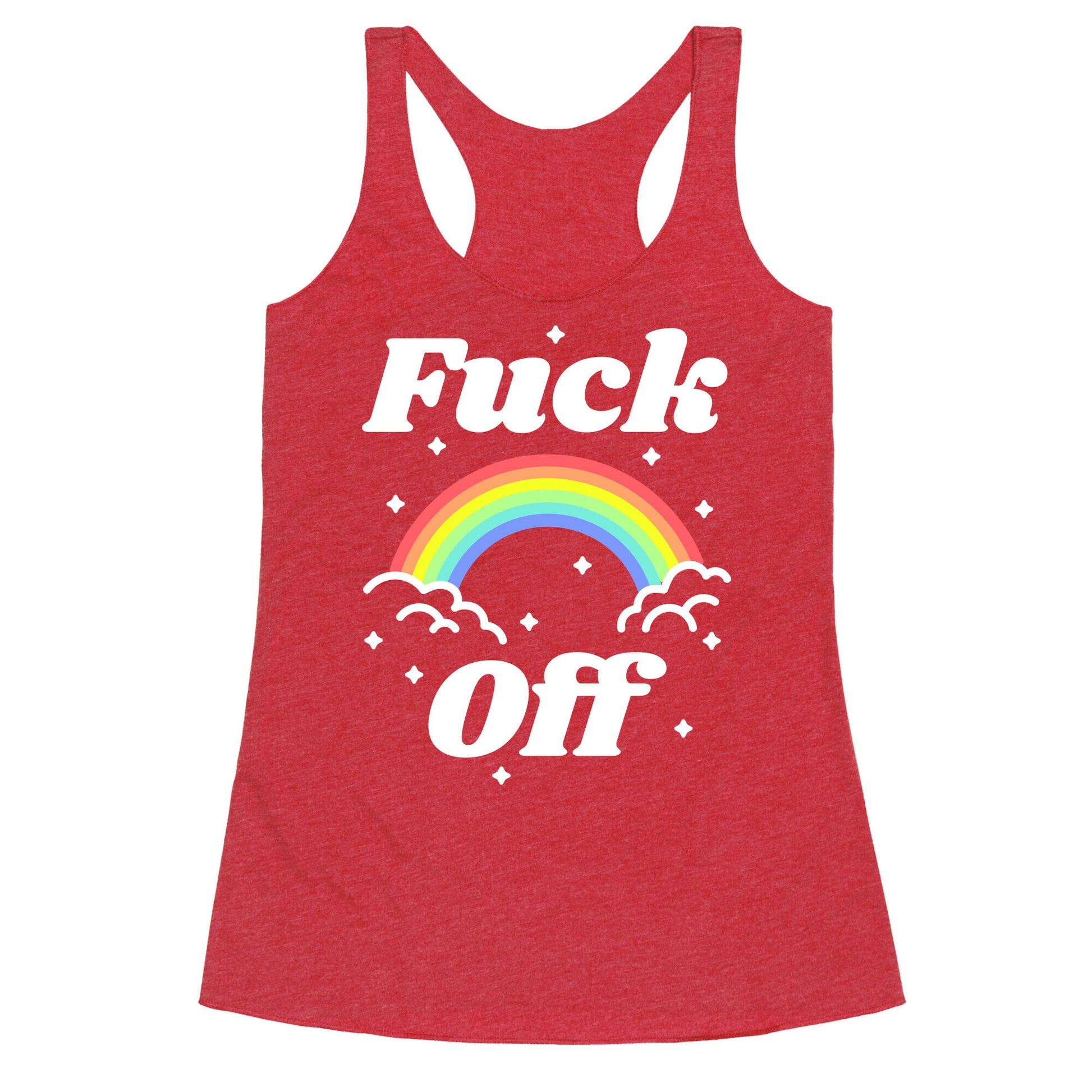 Fuck Off Rainbow Racerback Tank
