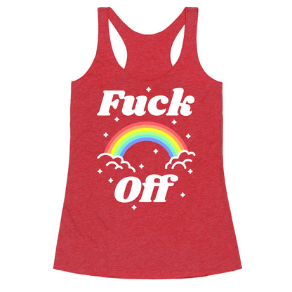 Fuck Off Rainbow Racerback Tank
