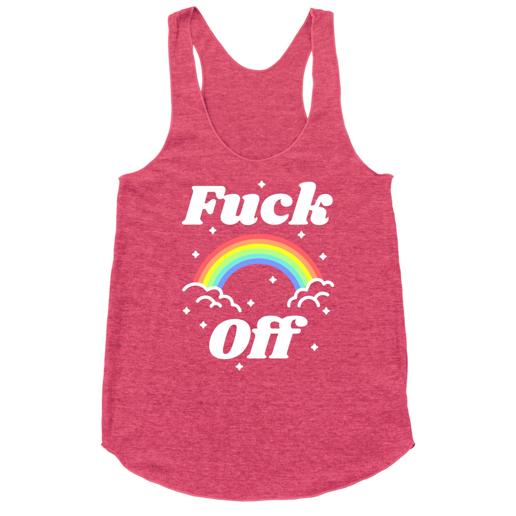 Fuck Off Rainbow Racerback Tank