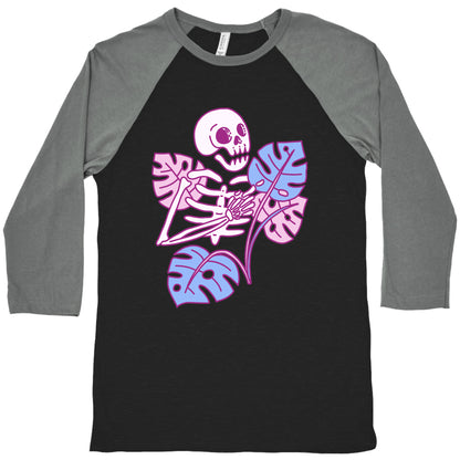 Monstera Skeleton Baseball Tee