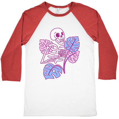 Monstera Skeleton Baseball Tee