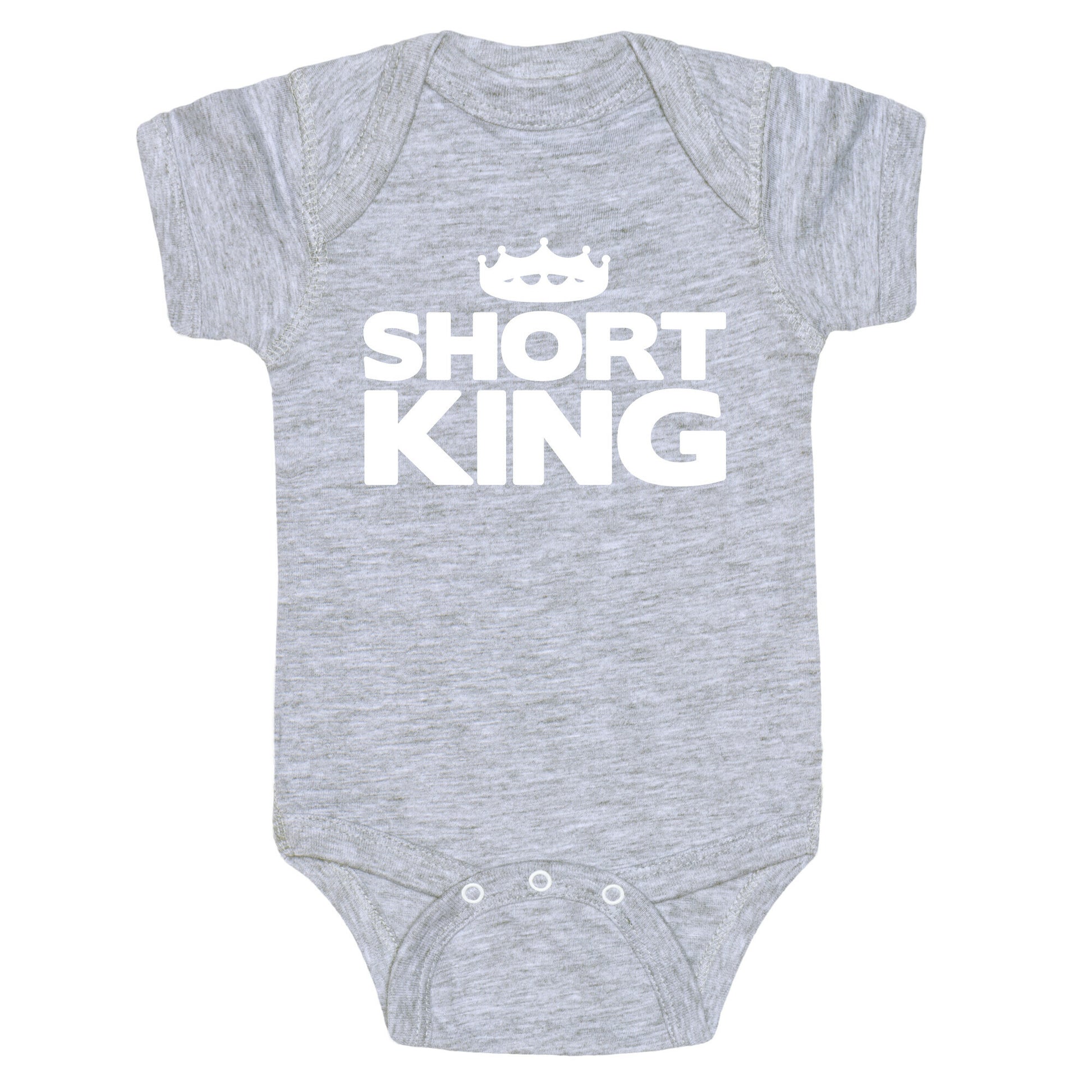 Short King White Print Baby One Piece