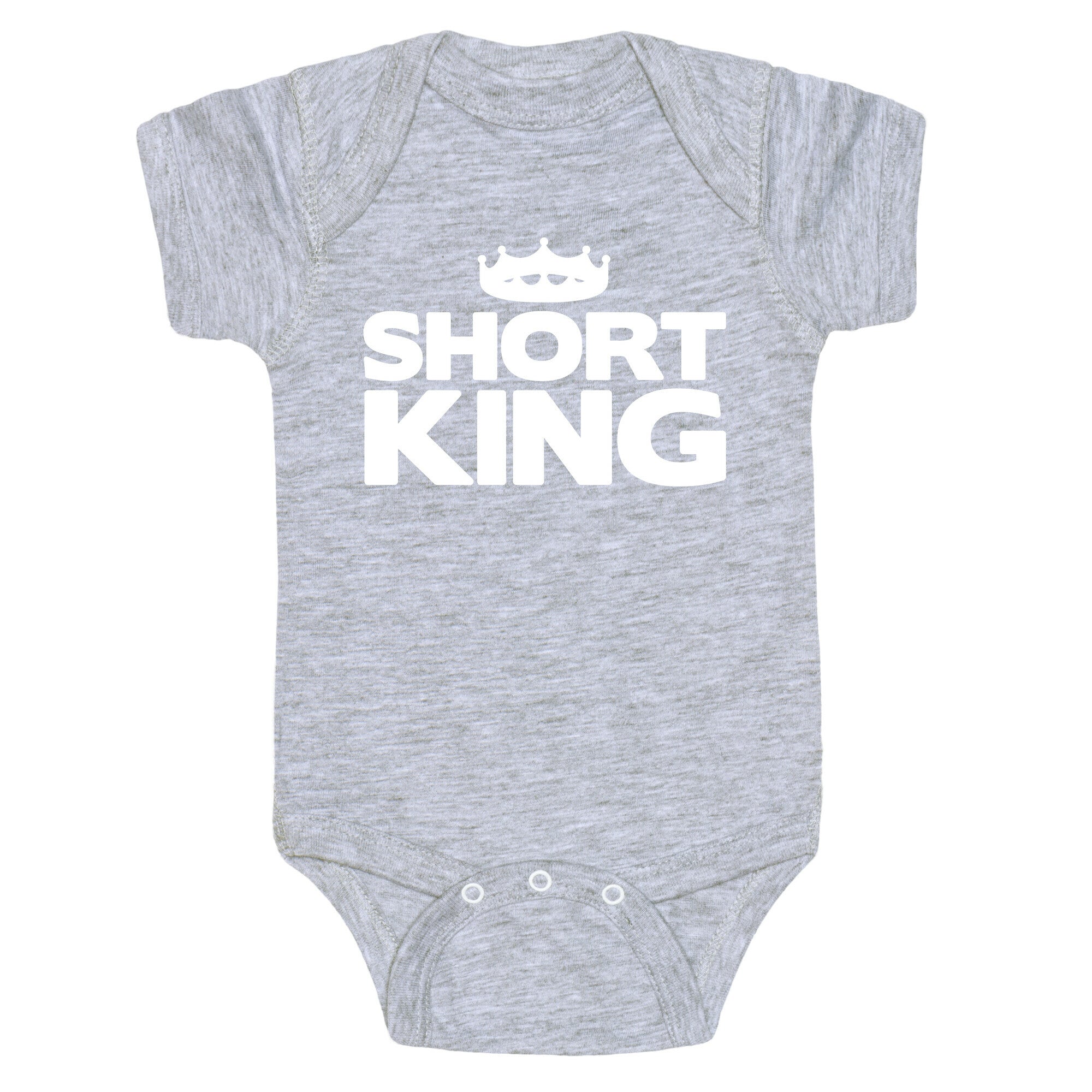 Short King White Print Baby One Piece
