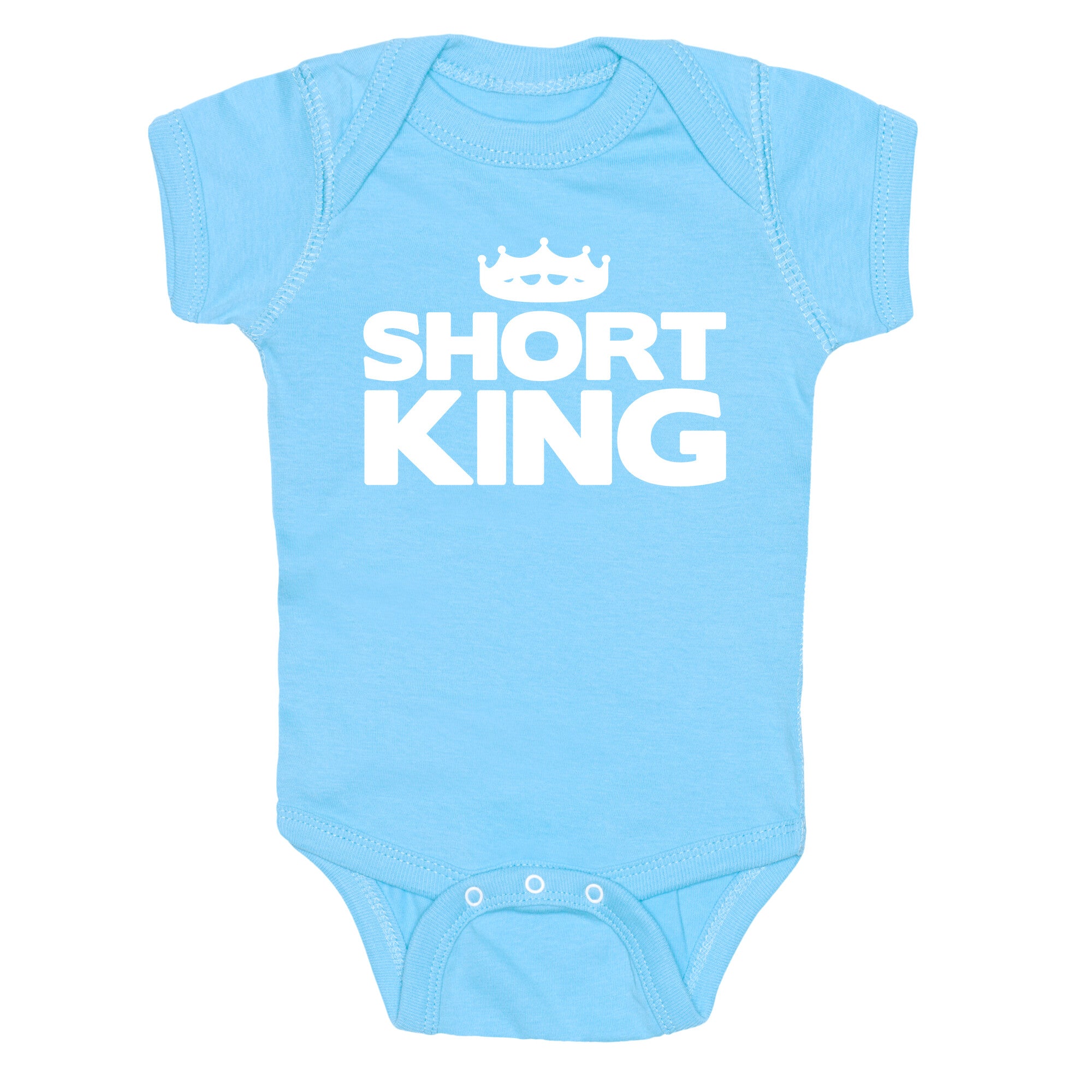Short King White Print Baby One Piece