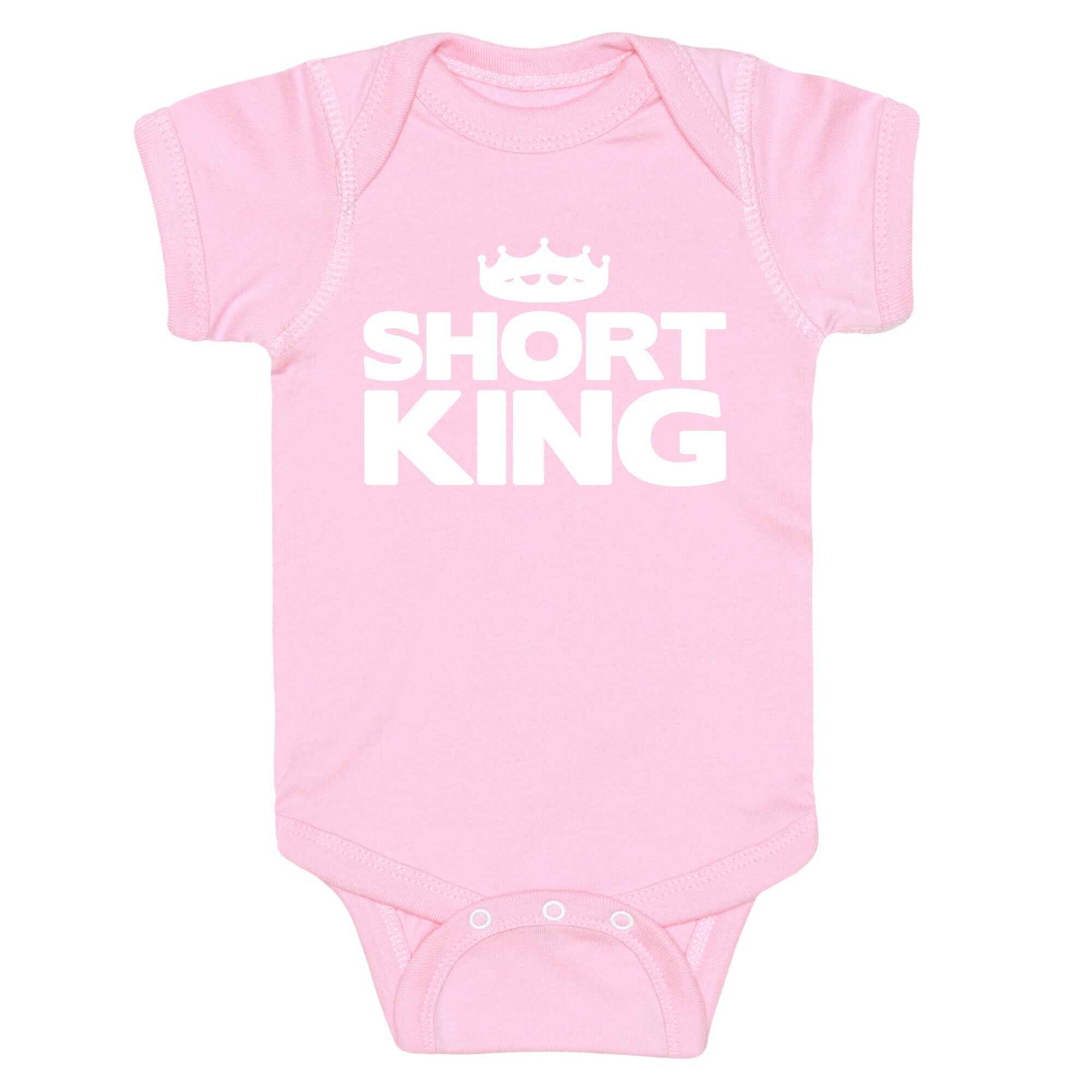 Short King White Print Baby One Piece