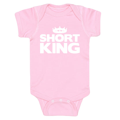 Short King White Print Baby One Piece