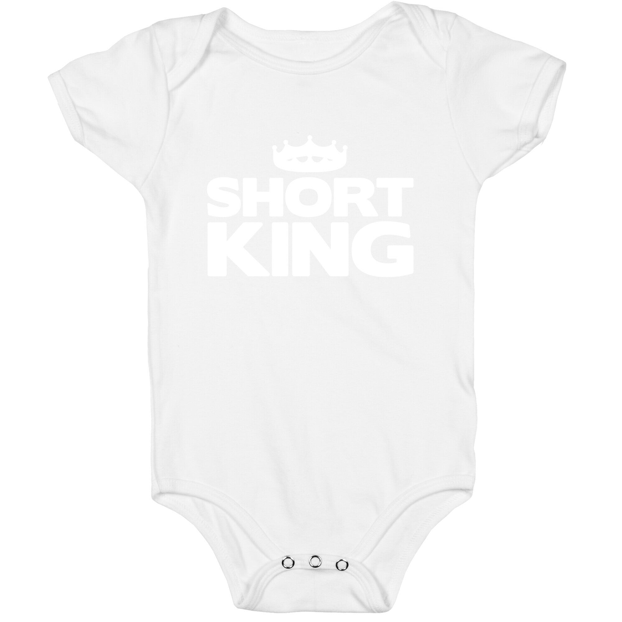 Short King White Print Baby One Piece
