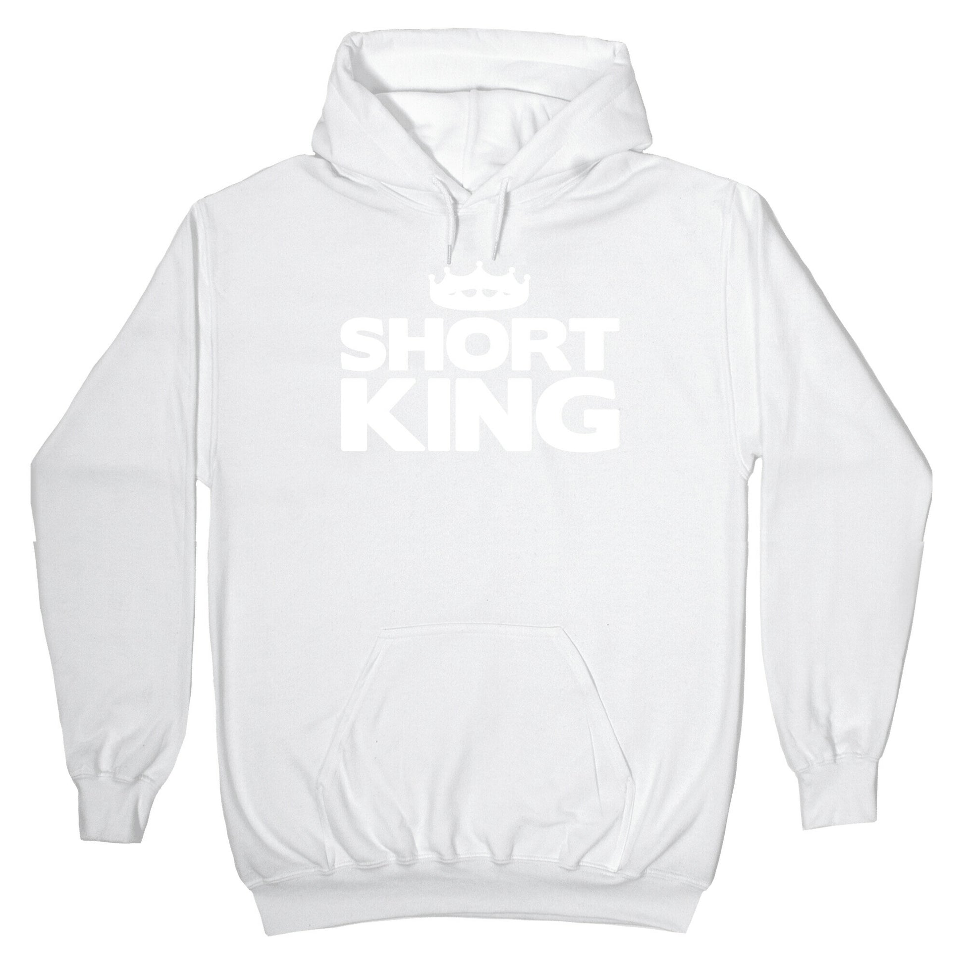 Short King White Print Hoodie