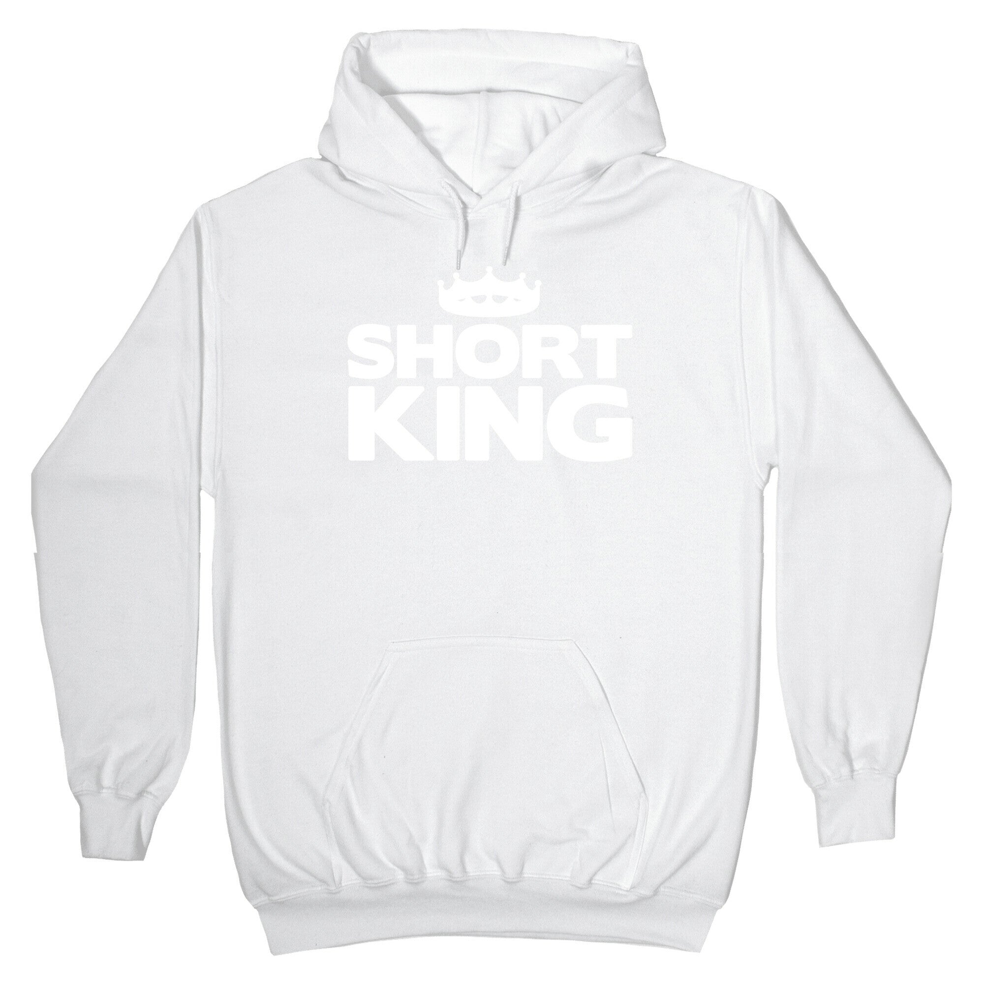Short King White Print Hoodie