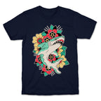 Floral Shark Traditional Tattoo T-Shirt