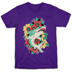 Floral Shark Traditional Tattoo T-Shirt