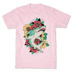 Floral Shark Traditional Tattoo T-Shirt