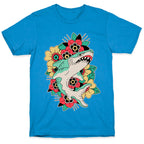 Floral Shark Traditional Tattoo T-Shirt
