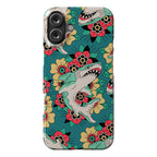 Floral Shark Traditional Tattoo Phone Case